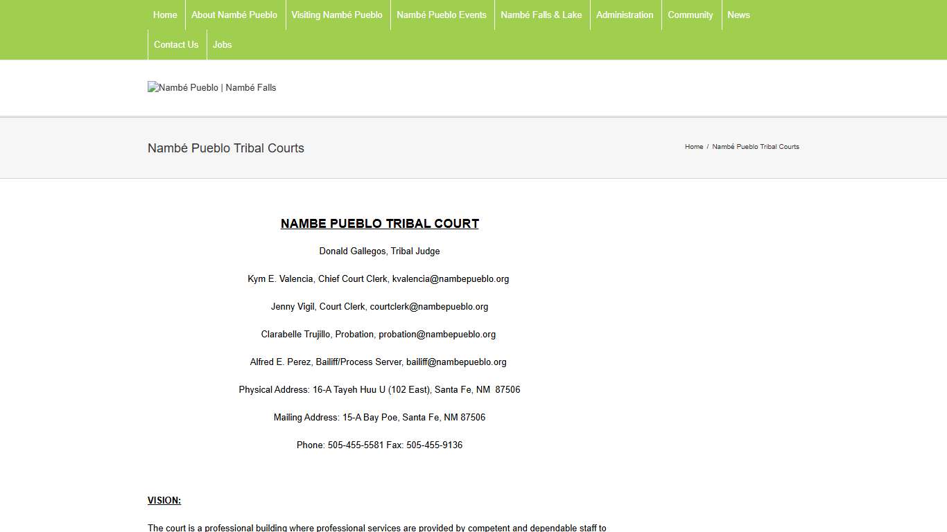 Nambé Pueblo | Nambé Falls – Nambé Pueblo Tribal Courts