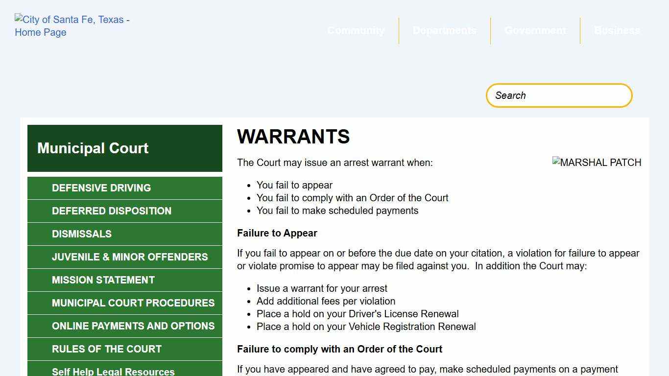 WARRANTS | Santa Fe TX